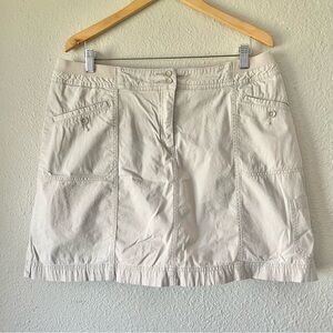 Karen Scott Cargo Skort Skirt Women’s 14 Beige Summer Casual Elastic Waist